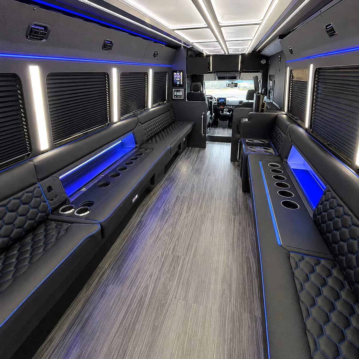 Atlantic City Birthday, Sweet 16, & Quinceañera Transportation party bus interior