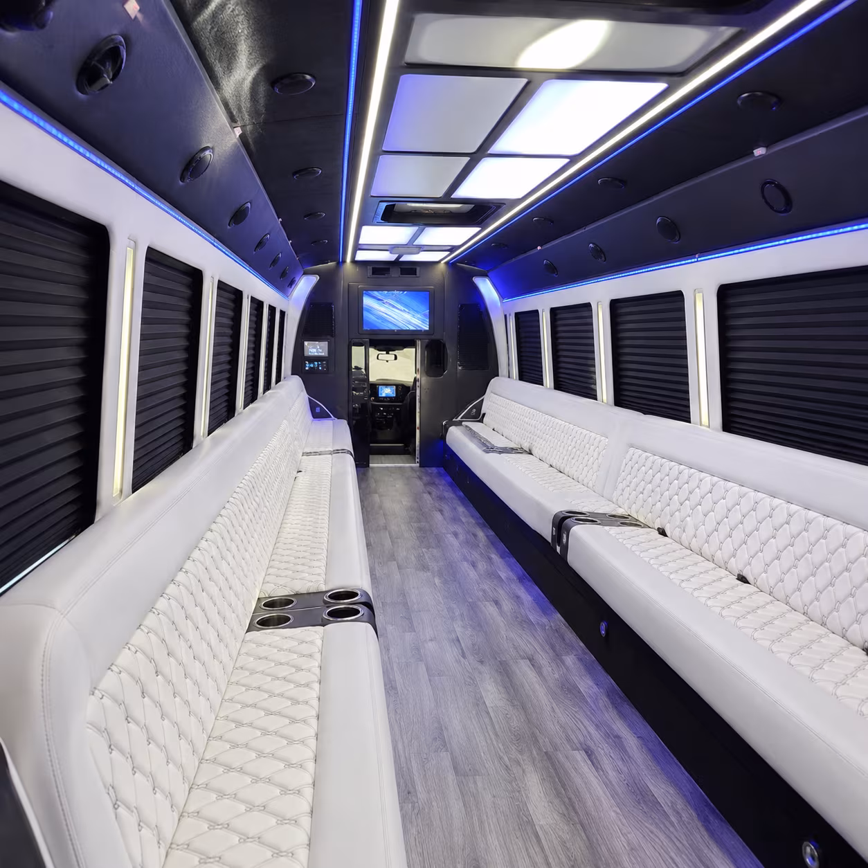 Atlantic City Private Event Transportation party bus interior