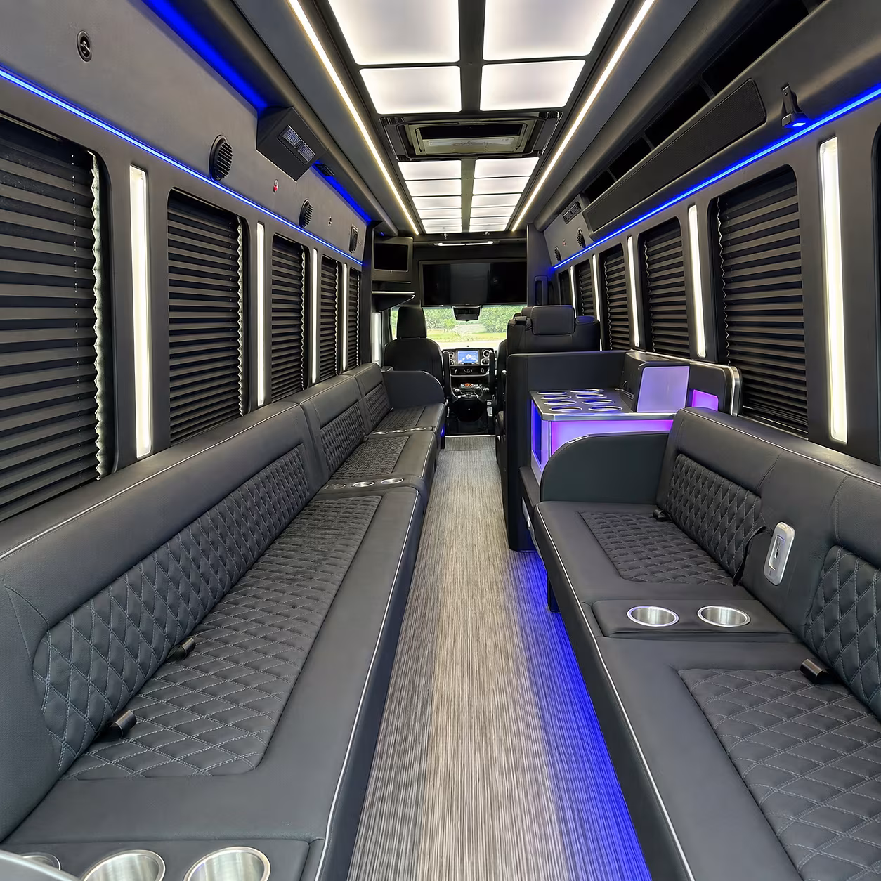 Atlantic City Wedding Transportation party bus interior
